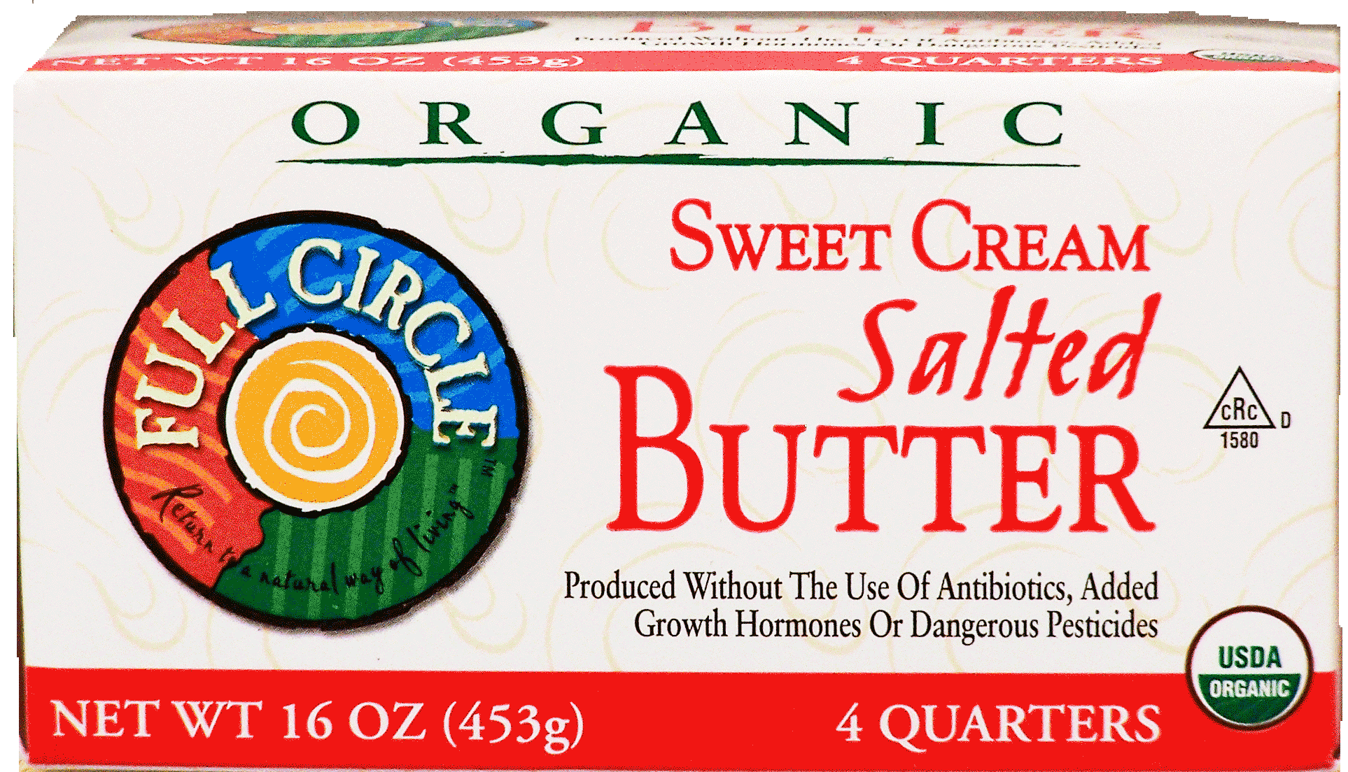 Full Circle  sweet cream salted butter, 4-quarters Full-Size Picture